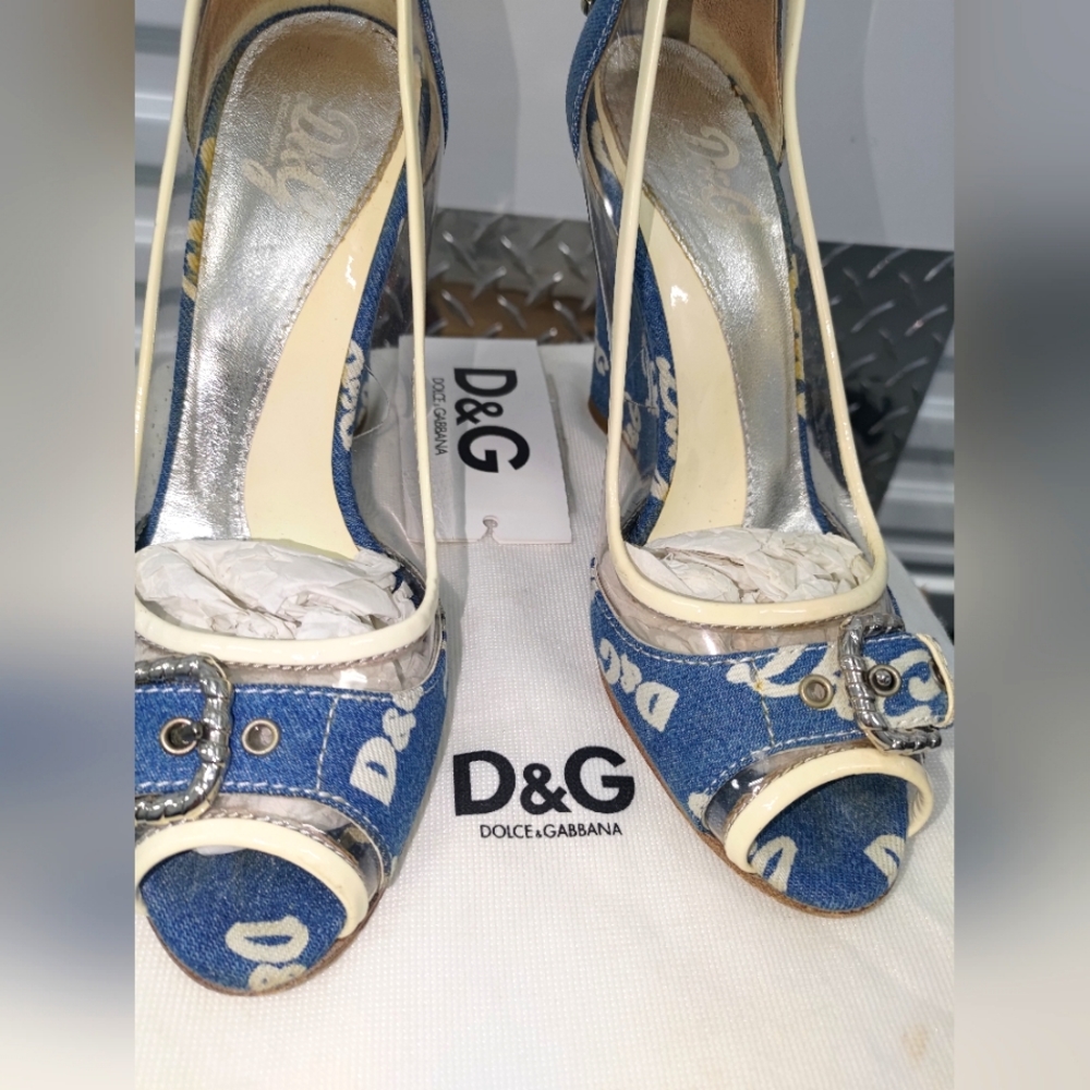 💖✨WEDGE-👀DOLCE AND GABBANA✨👀🤩😍❤️SEXY SHOES!-Denim monogram 👀